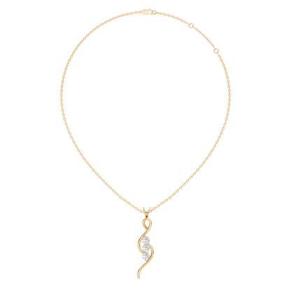 Three-Stone Lab-Grown Diamond Pendant Gold Infinity Minimalist Elegant Jewelry for Women