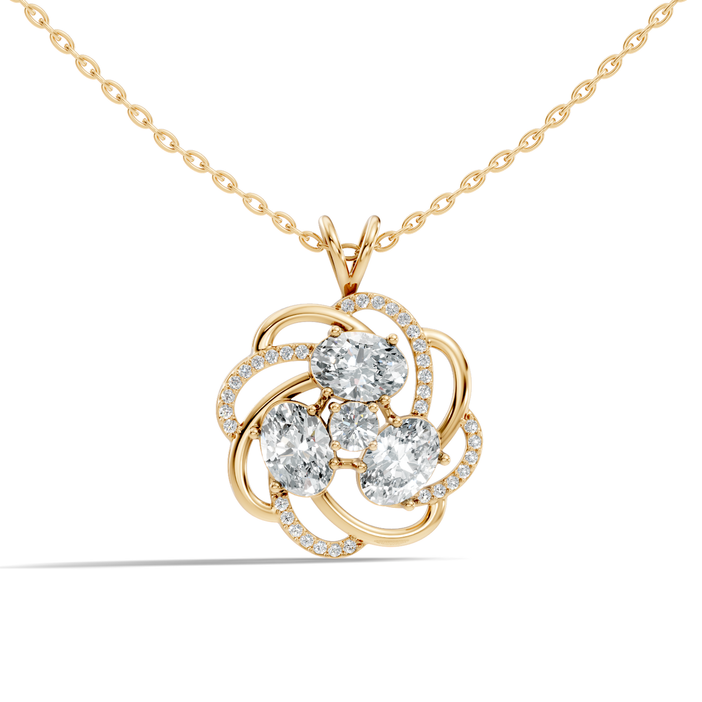 Infinity Drop Lab-Grown Diamond Pendant Necklace Symbol of Eternal Love Jewelry For Women