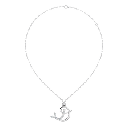 Leaf Swirl Lab-Grown Diamond Pendant 14K Rose GoldNecklace Elegant Nature-Inspired Jewelry