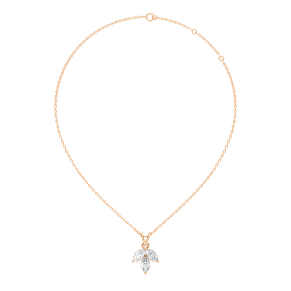 10k Solid Rose Gold Stunning Marquise Cut Lab Grown Diamond Pendant For Women