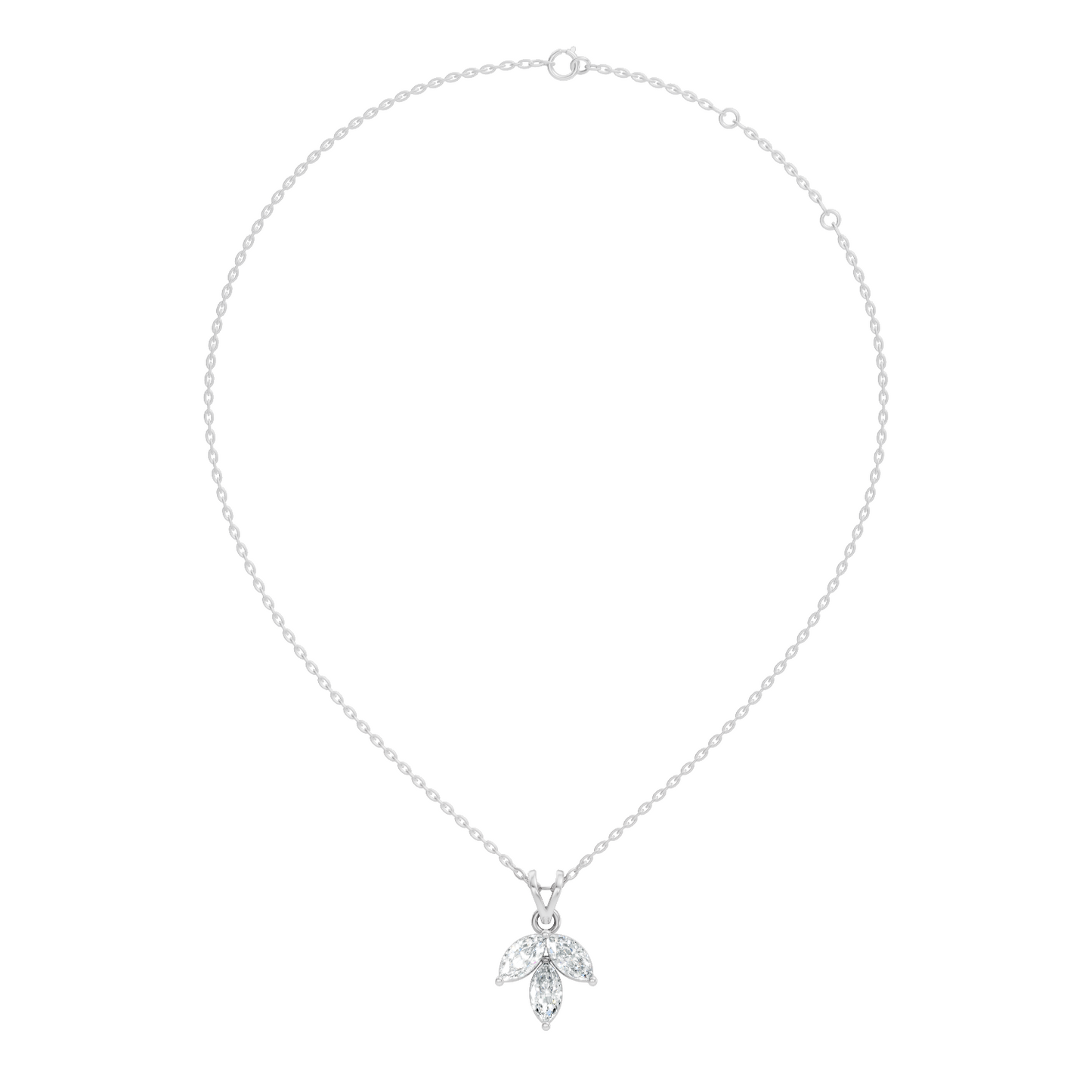 10k Solid Rose Gold Stunning Marquise Cut Lab Grown Diamond Pendant For Women