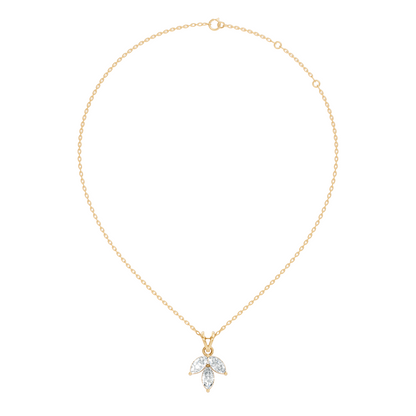 10k Solid Rose Gold Stunning Marquise Cut Lab Grown Diamond Pendant For Women