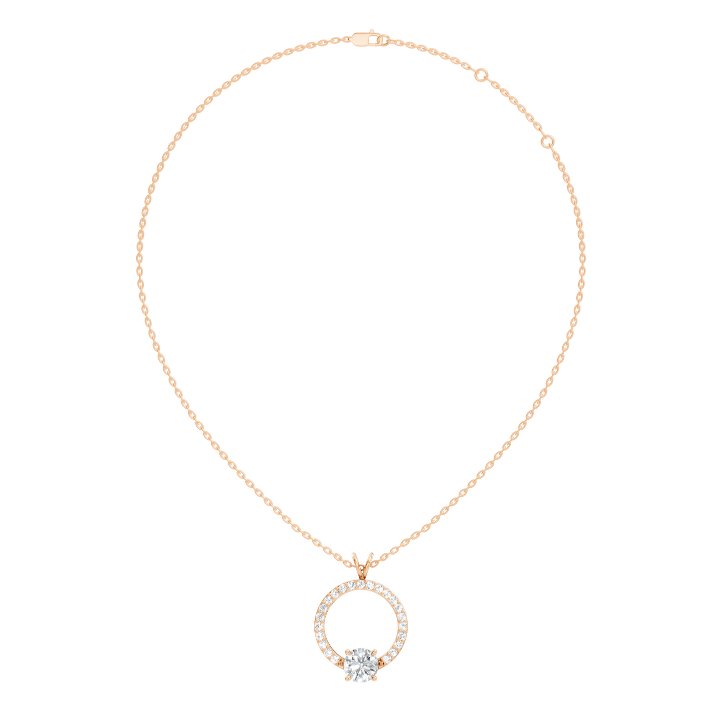 Round Shape Lab Grown Diamond 1.71 Ct 18k Solid White Gold Diamond Pendent For Her