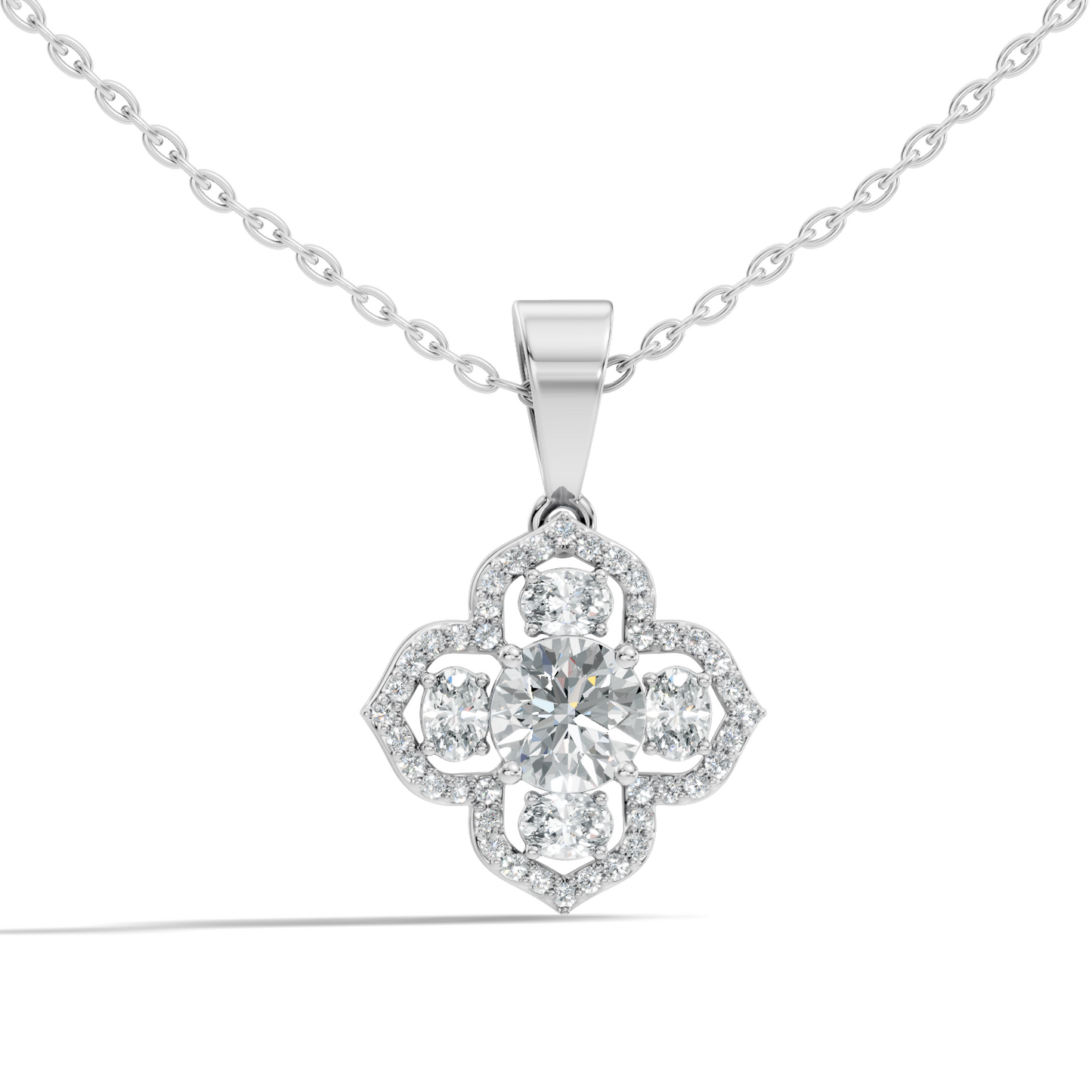 1.72 Ct Stunning Round-Oval Shape Lab Grown Diamond Sparkling Diamond Pendant For Her