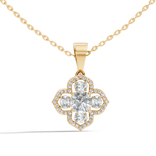 1.72 Ct Stunning Round-Oval Shape Lab Grown Diamond Sparkling Diamond Pendant For Her