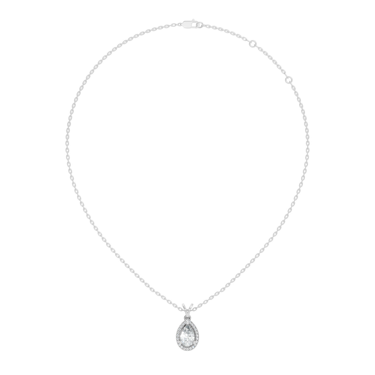 Round & Pear shape Lab Grown Diamond  10k Solid Rose Gold Sizzling Classic Diamond Pendant For Her