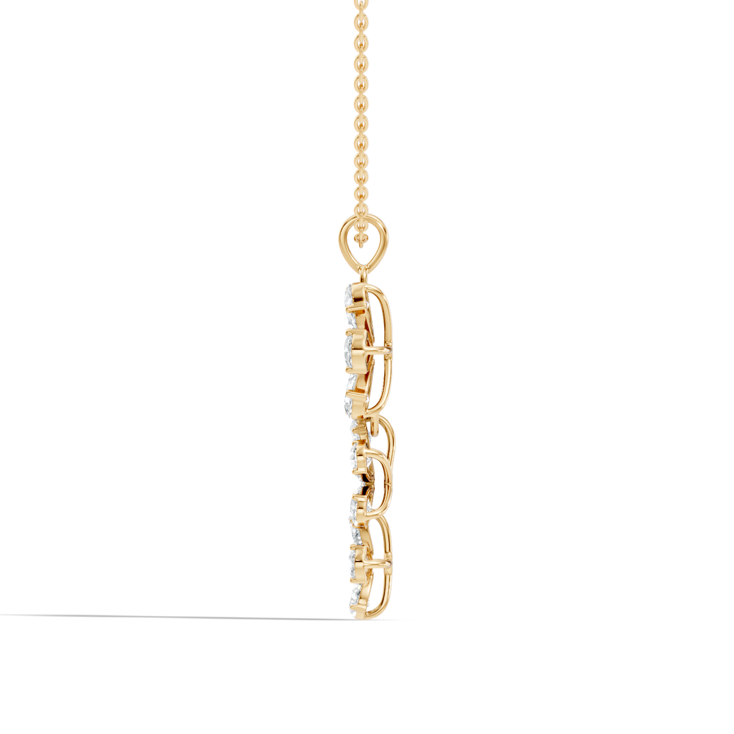 4.13 Ct Round & Pear Shape Lab Grow Diamond Classic New Vintage Style Diamond Pendant For Her