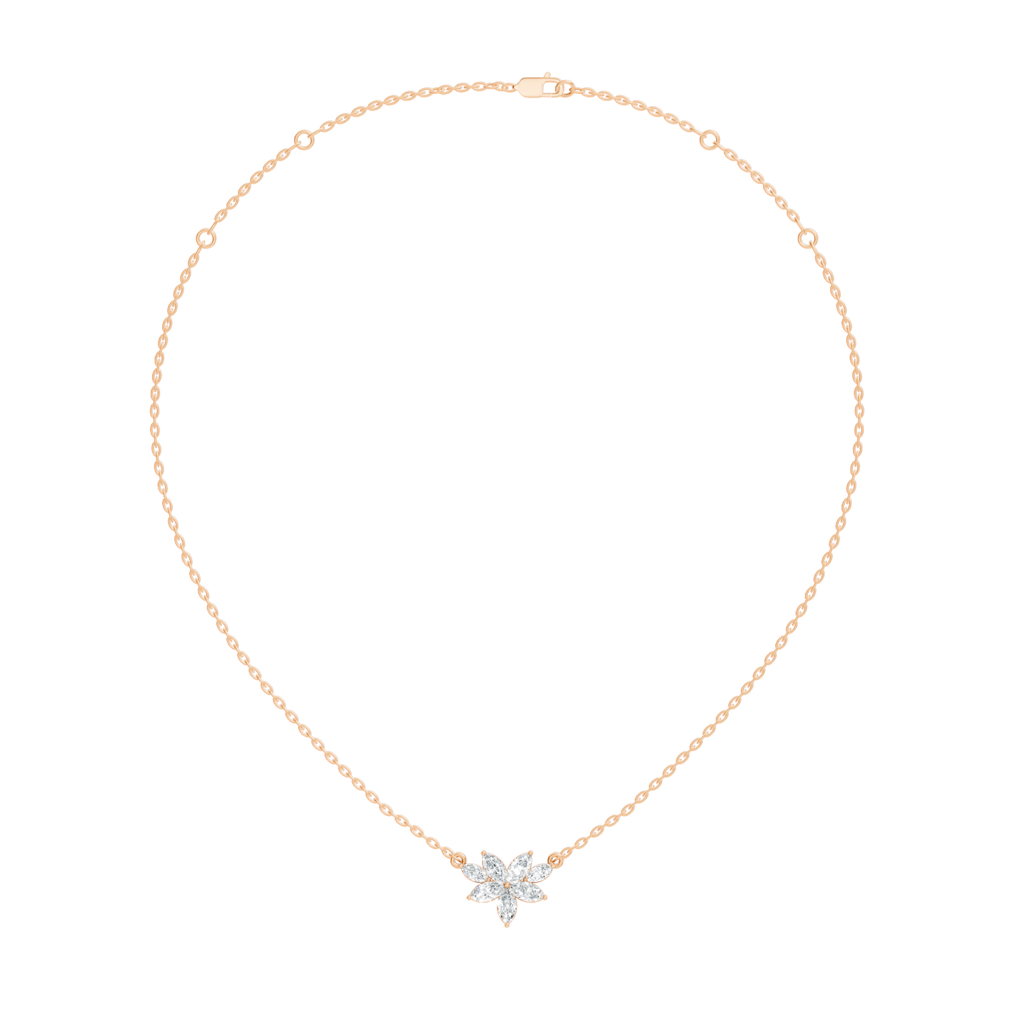 7 Stone Marquise Shape Natural-lab Grown Diamond Pendant For Women Birthday gift