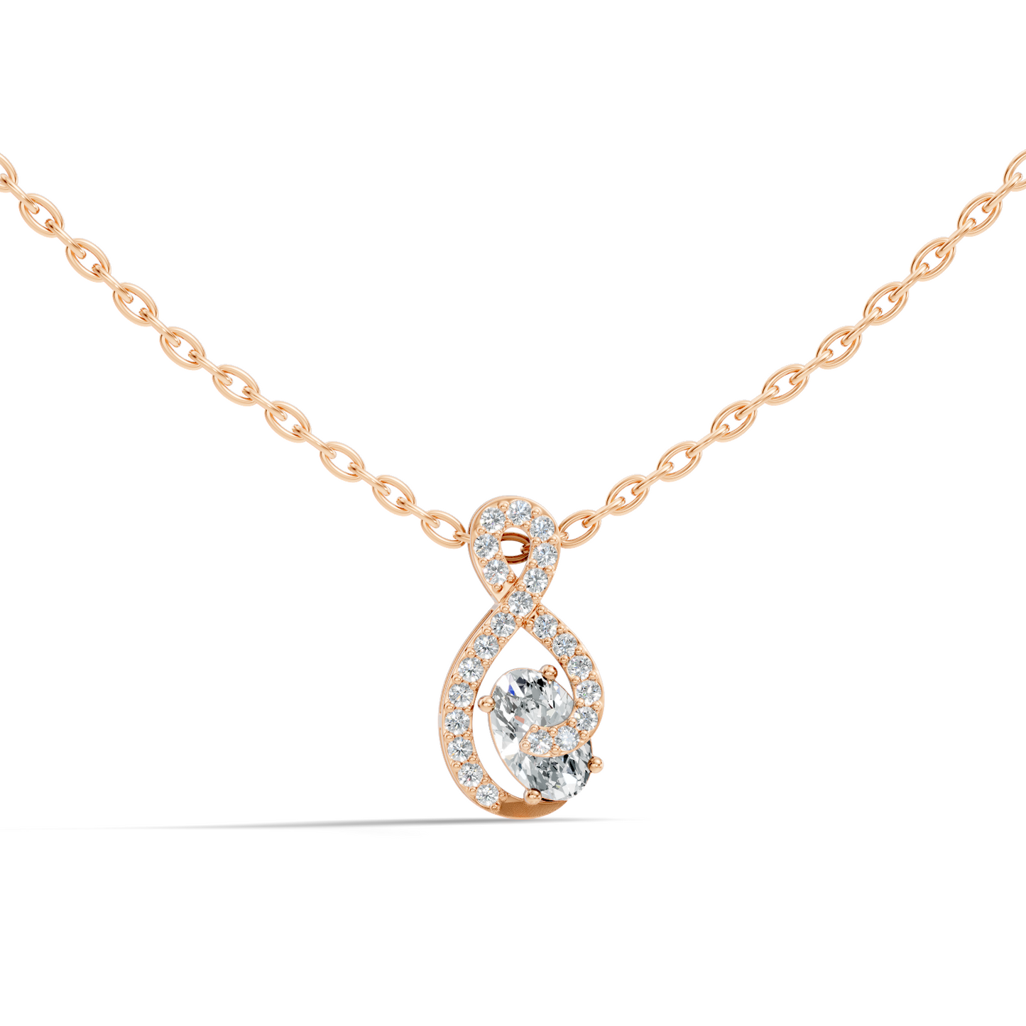 Round, Oval Lab Grown Diamond Minimalist Pendant Necklace  Elegant Daily Fashion