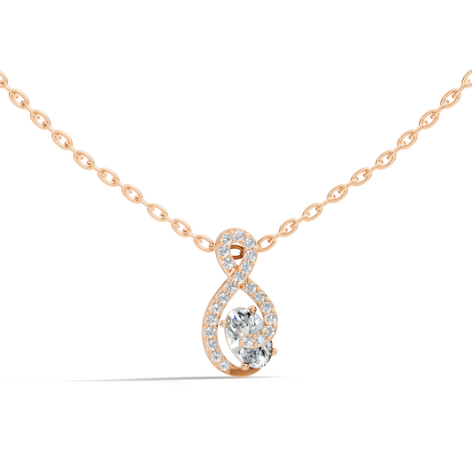 Round, Oval Lab Grown Diamond Minimalist Pendant Necklace  Elegant Daily Fashion