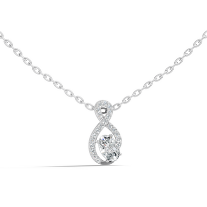 Round, Oval Lab Grown Diamond Minimalist Pendant Necklace  Elegant Daily Fashion