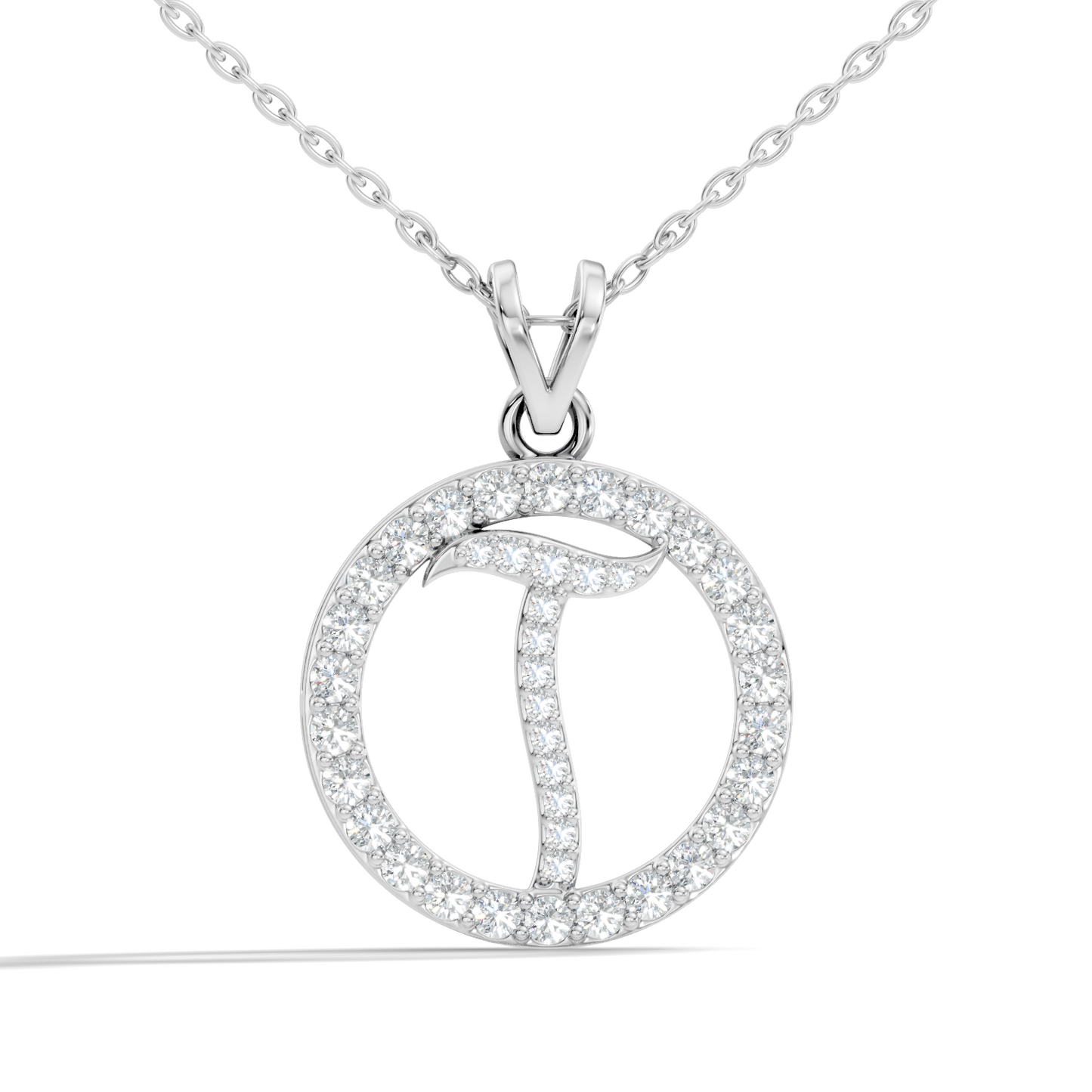Minimalist Diamond Pendant for Her Elegant Handmade Jewelry In 14K Solid White Gold