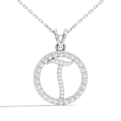 Minimalist Diamond Pendant for Her Elegant Handmade Jewelry In 14K Solid White Gold