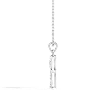 Minimalist Diamond Pendant for Her Elegant Handmade Jewelry In 14K Solid White Gold