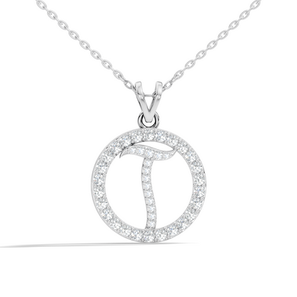 Minimalist Diamond Pendant for Her Elegant Handmade Jewelry In 14K Solid White Gold