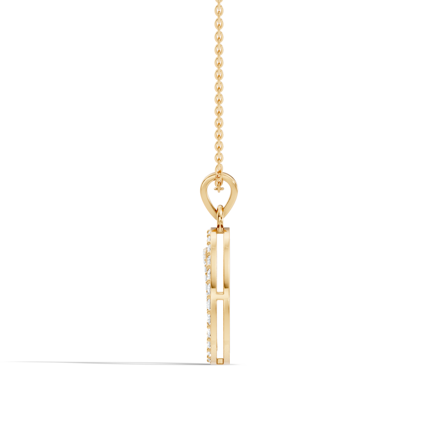 Minimalist Diamond Pendant for Her Elegant Handmade Jewelry In 14K Solid White Gold