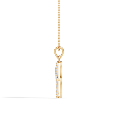 Minimalist Diamond Pendant for Her Elegant Handmade Jewelry In 14K Solid White Gold