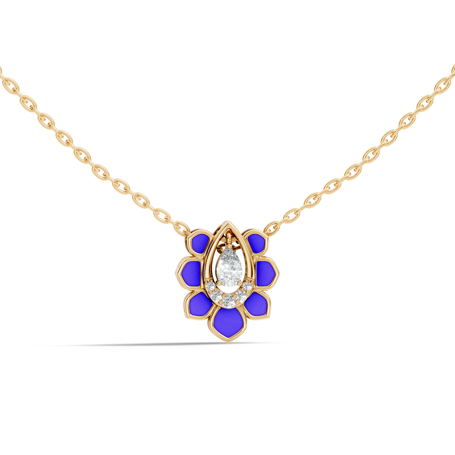 Vintage Pear Cut Labgrown Diamond Pendant With 14K White Gold Delicate Minimalist Jewelry For Her