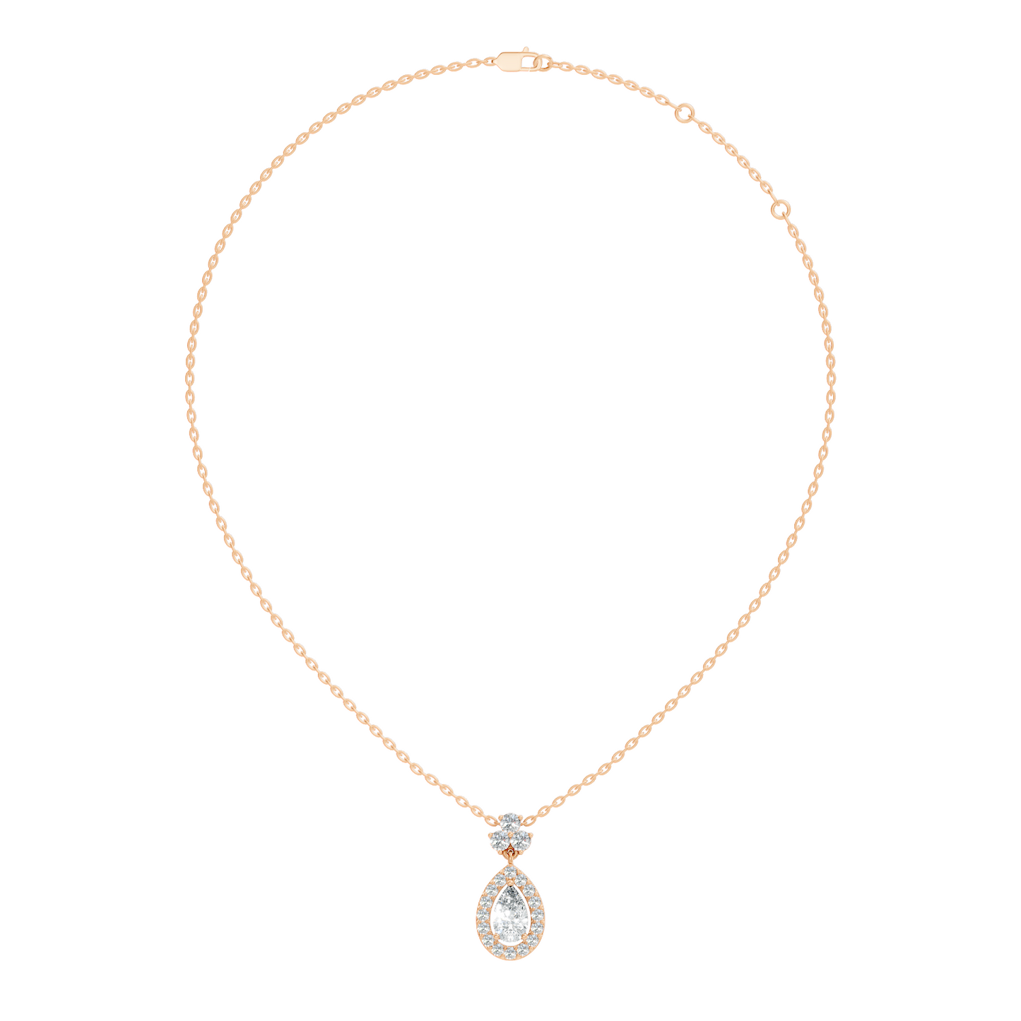 Labgrown Pear Or Round Diamond Sparkling Pendant Halo Diamond Teardrop pendant perfect Anniversary Gift For Women's