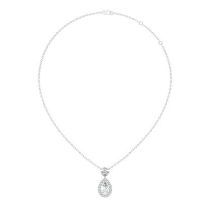 Labgrown Pear Or Round Diamond Sparkling Pendant Halo Diamond Teardrop pendant perfect Anniversary Gift For Women's
