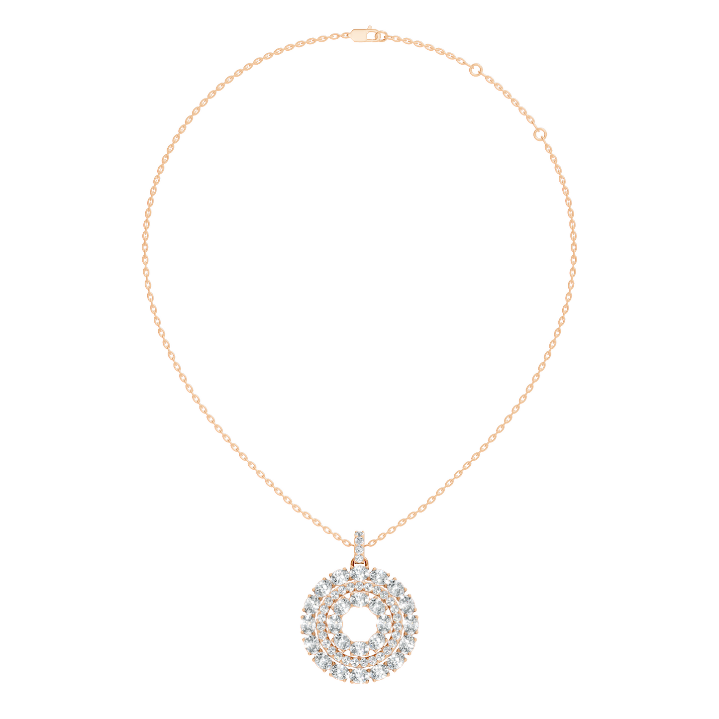 4.24 CT Oval Cut Diamond Pendant Necklace Sparkling Anniversary Gift For Her