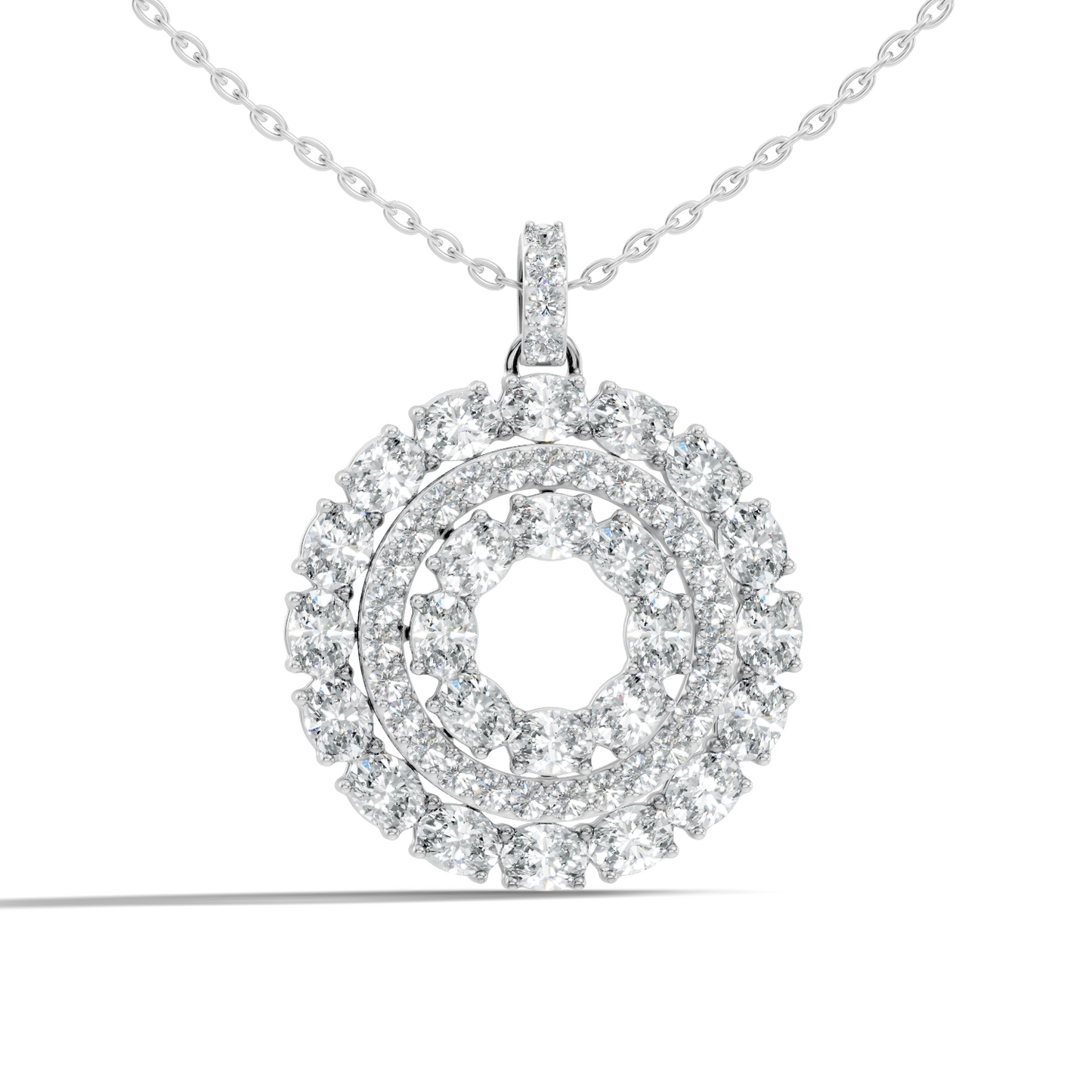 4.24 CT Oval Cut Diamond Pendant Necklace Sparkling Anniversary Gift For Her