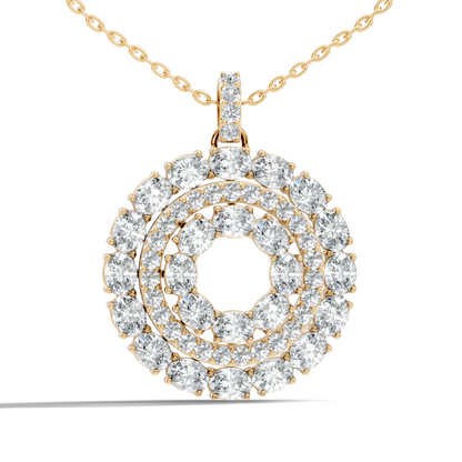 4.24 CT Oval Cut Diamond Pendant Necklace Sparkling Anniversary Gift For Her