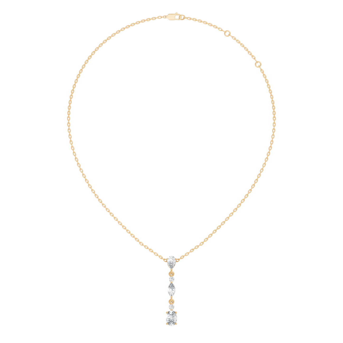 14k Solid Gold Pendant Necklace with Lab-Grown Diamond Statement Piece For Her