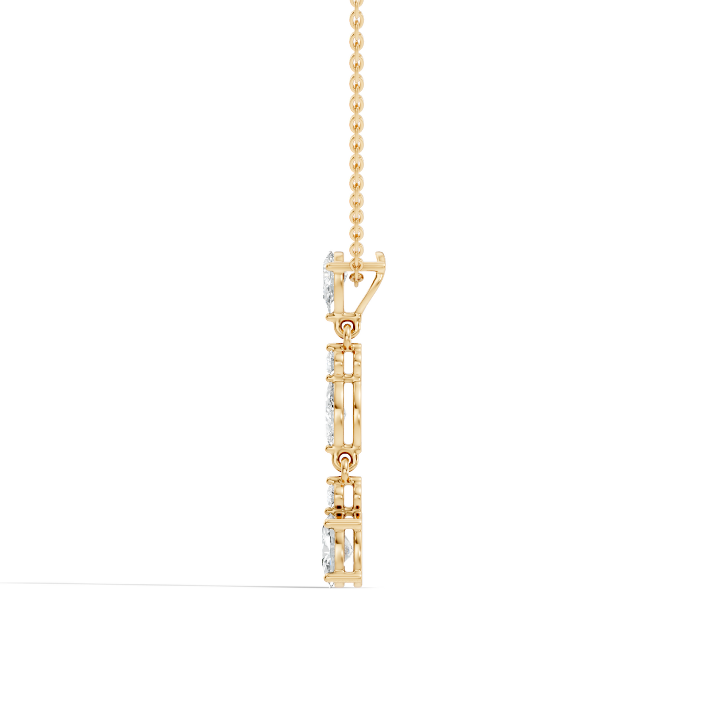 14k Solid Gold Pendant Necklace with Lab-Grown Diamond Statement Piece For Her