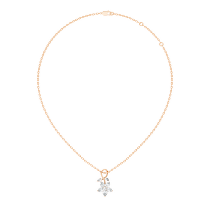 1.24 CT Lab Grown Marquise/Pear Diamond Pendant Floral Inspired Jewelry In 14K Solid Gold