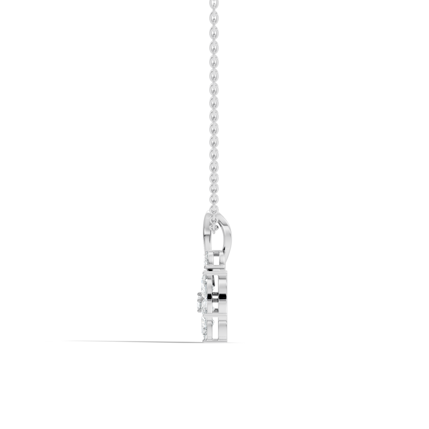 1.24 CT Lab Grown Marquise/Pear Diamond Pendant Floral Inspired Jewelry In 14K Solid Gold