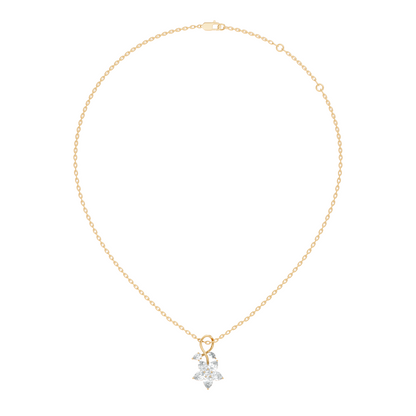 1.24 CT Lab Grown Marquise/Pear Diamond Pendant Floral Inspired Jewelry In 14K Solid Gold