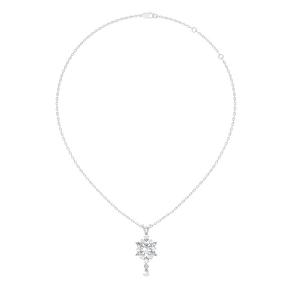 14K Solid Yellow Gold Pendant with 1.87 CT Lab-Grown Pear or Marquise Cut Diamond