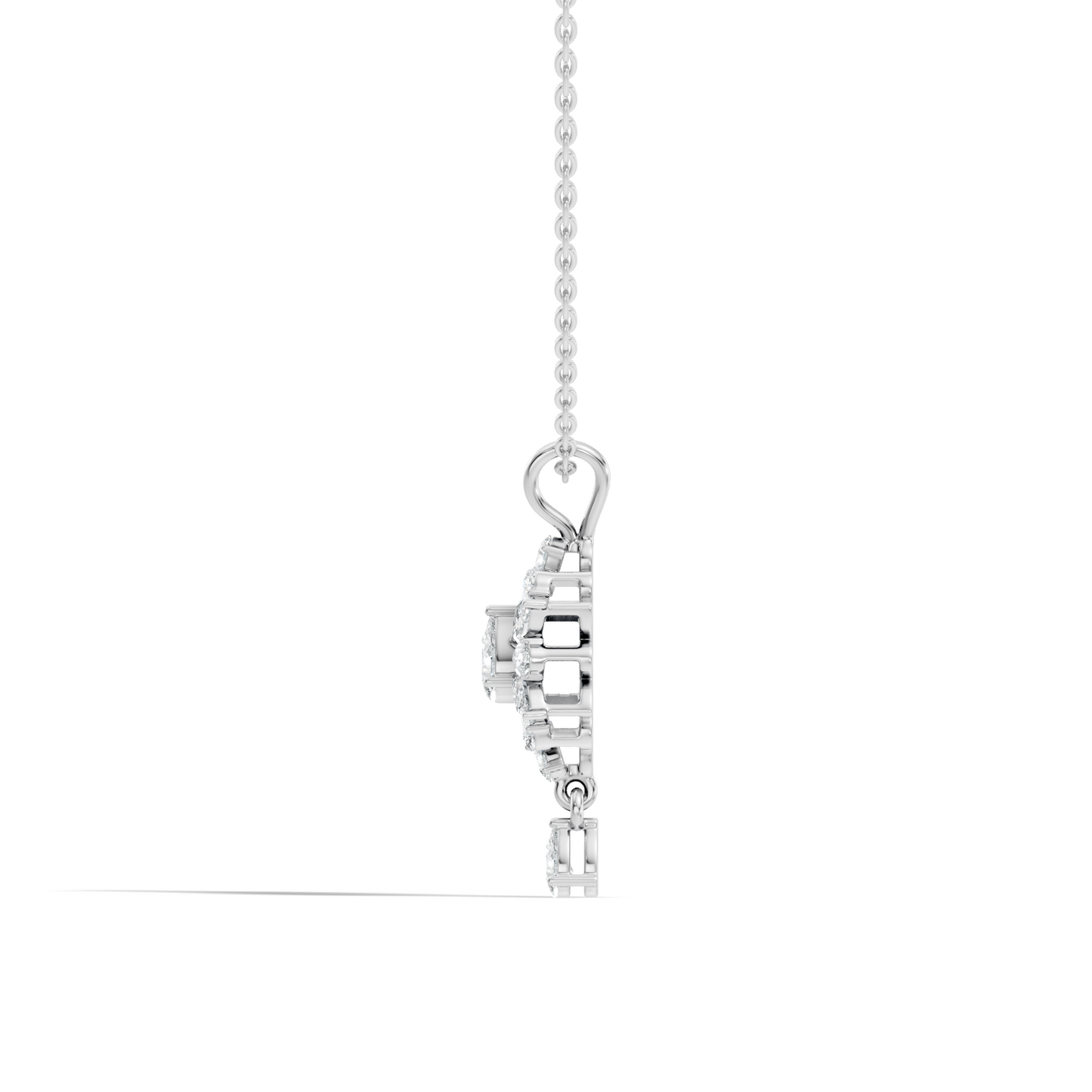 14K Solid Yellow Gold Pendant with 1.87 CT Lab-Grown Pear or Marquise Cut Diamond