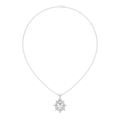 Vintage 1.30 CT Pear Cut Labgrown Diamond Pendant Necklace In 14K Gold Jewelry