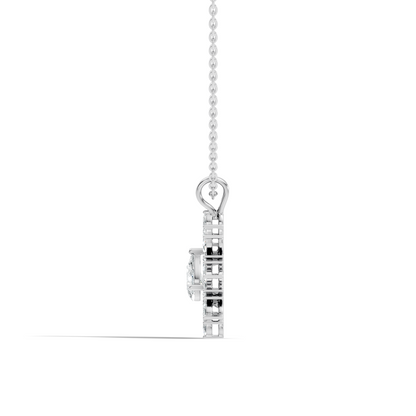 Vintage 1.30 CT Pear Cut Labgrown Diamond Pendant Necklace In 14K Gold Jewelry