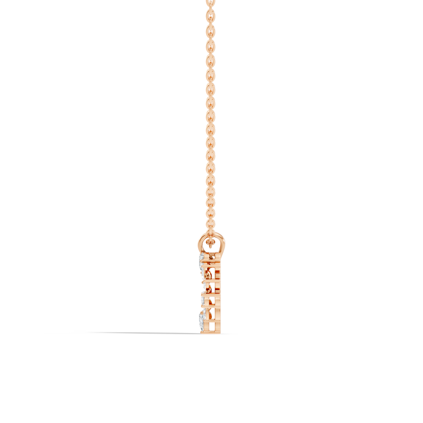 Princess Cut Diamond Necklace Pendant In 14K Solid Gold Anniversary Gift