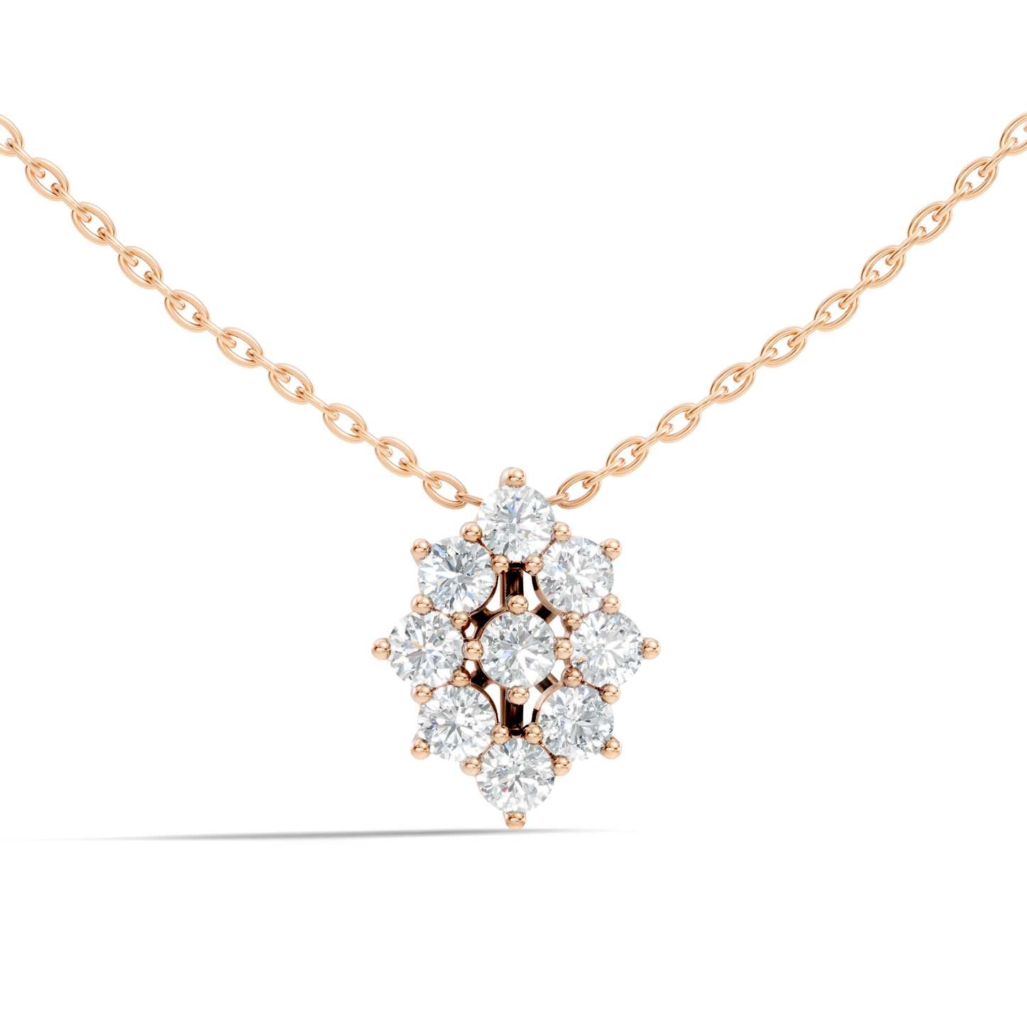 Elegant Handmade Diamond Pendant in 14K White Gold Minimalist Round Cut Jewelry