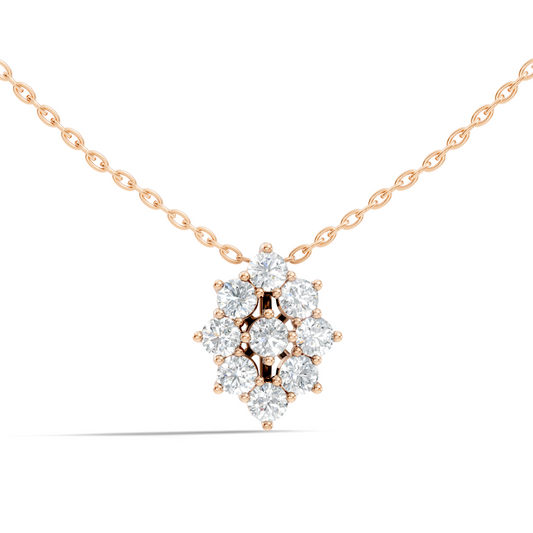 Elegant Handmade Diamond Pendant in 14K White Gold Minimalist Round Cut Jewelry