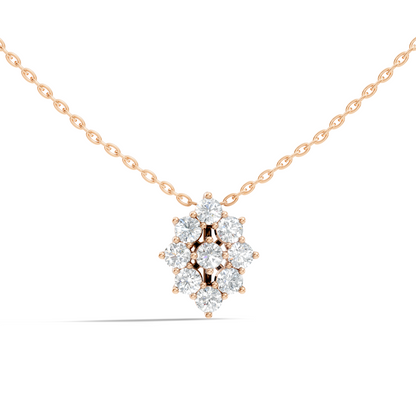 Elegant Handmade Diamond Pendant in 14K White Gold Minimalist Round Cut Jewelry