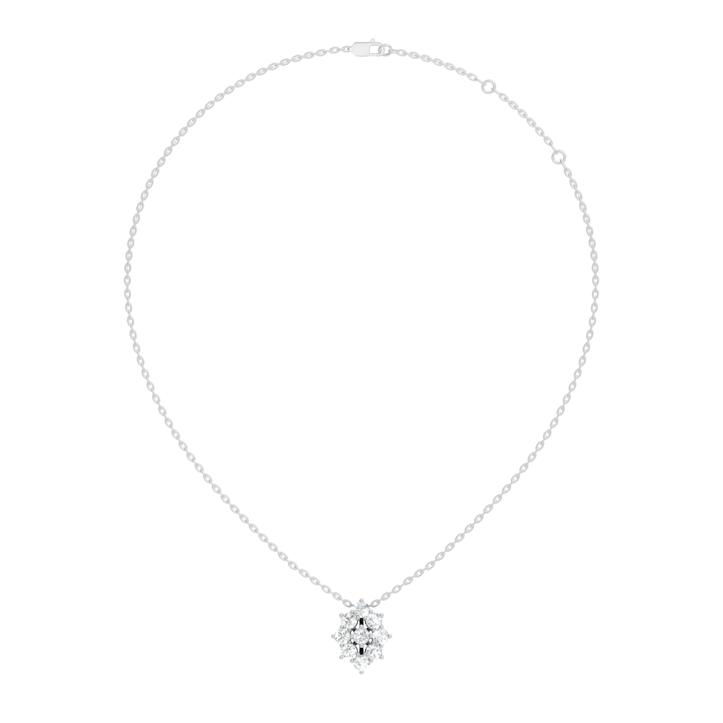 Elegant Handmade Diamond Pendant in 14K White Gold Minimalist Round Cut Jewelry