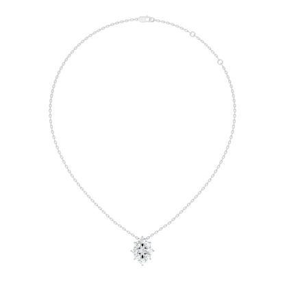 Elegant Handmade Diamond Pendant in 14K White Gold Minimalist Round Cut Jewelry