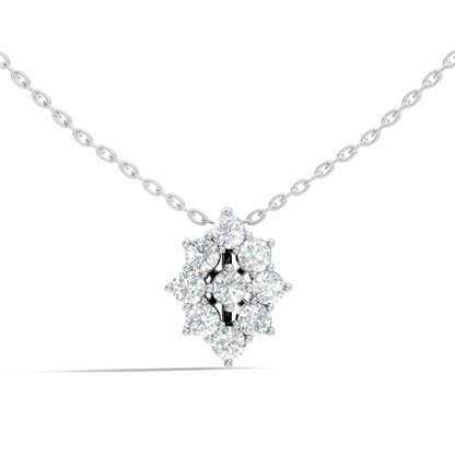 Elegant Handmade Diamond Pendant in 14K White Gold Minimalist Round Cut Jewelry