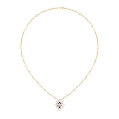 Elegant Handmade Diamond Pendant in 14K White Gold Minimalist Round Cut Jewelry