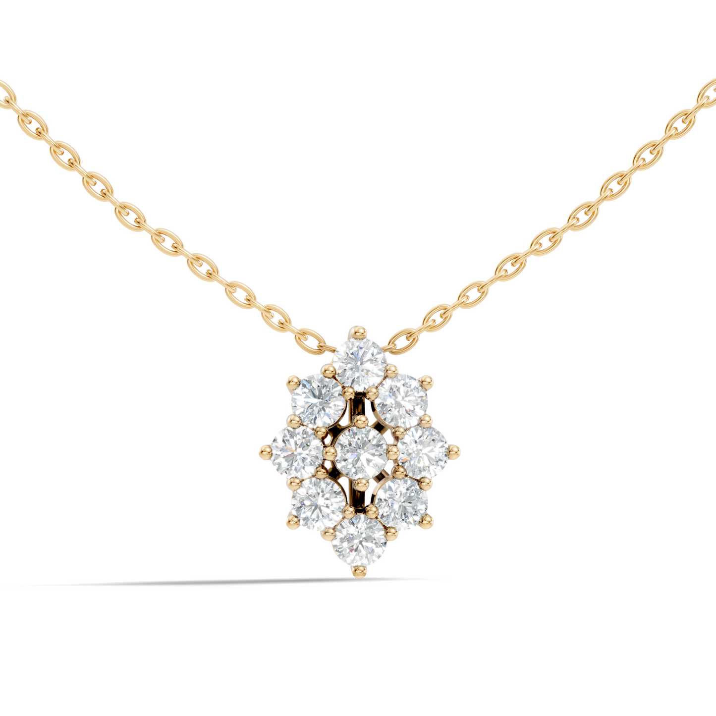 Elegant Handmade Diamond Pendant in 14K White Gold Minimalist Round Cut Jewelry