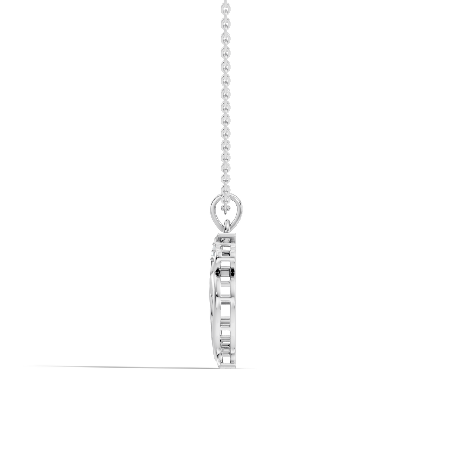 14K Gold Round Cut Diamond Om Pendant for Unisex Spiritual Jewelry