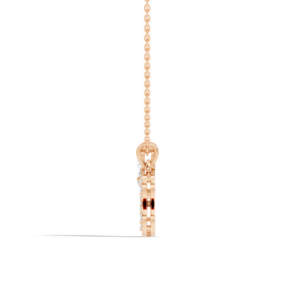 14K Gold Unisex Pendant with Round & Marquise Cut Diamonds Alphabet B Inspired Jewelry