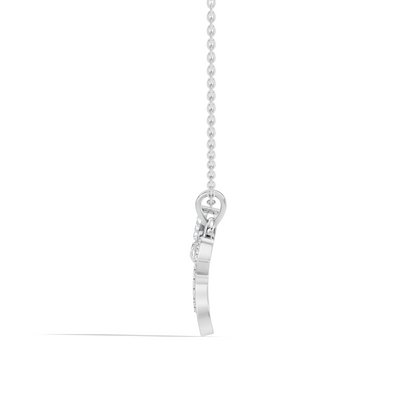 14K Solid Gold Marquise and Round Cut Diamond G Alphabet Pendant For Her