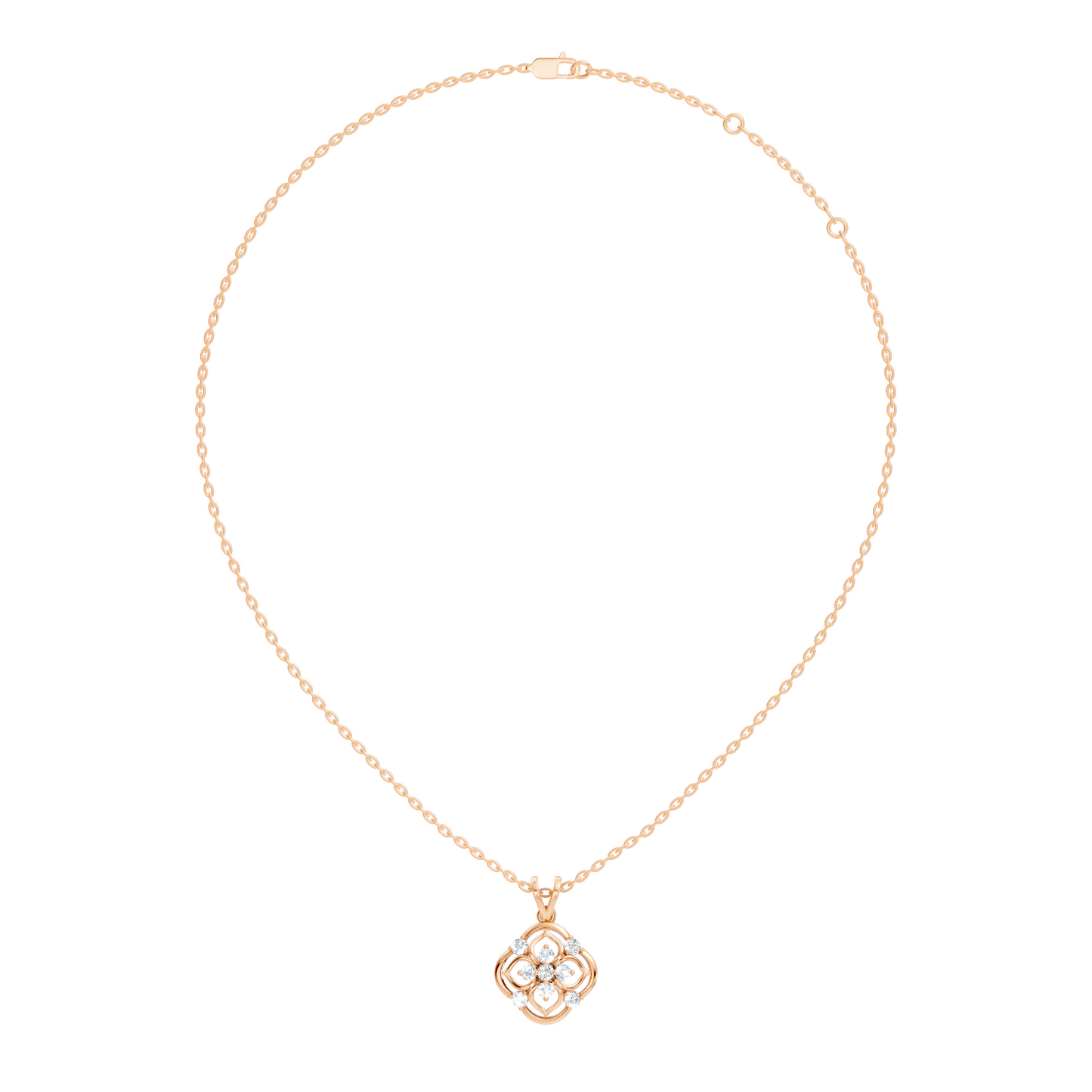 Ecofriendly Gift For Her Vintage Round Cut Diamond Pendant in 14K Gold