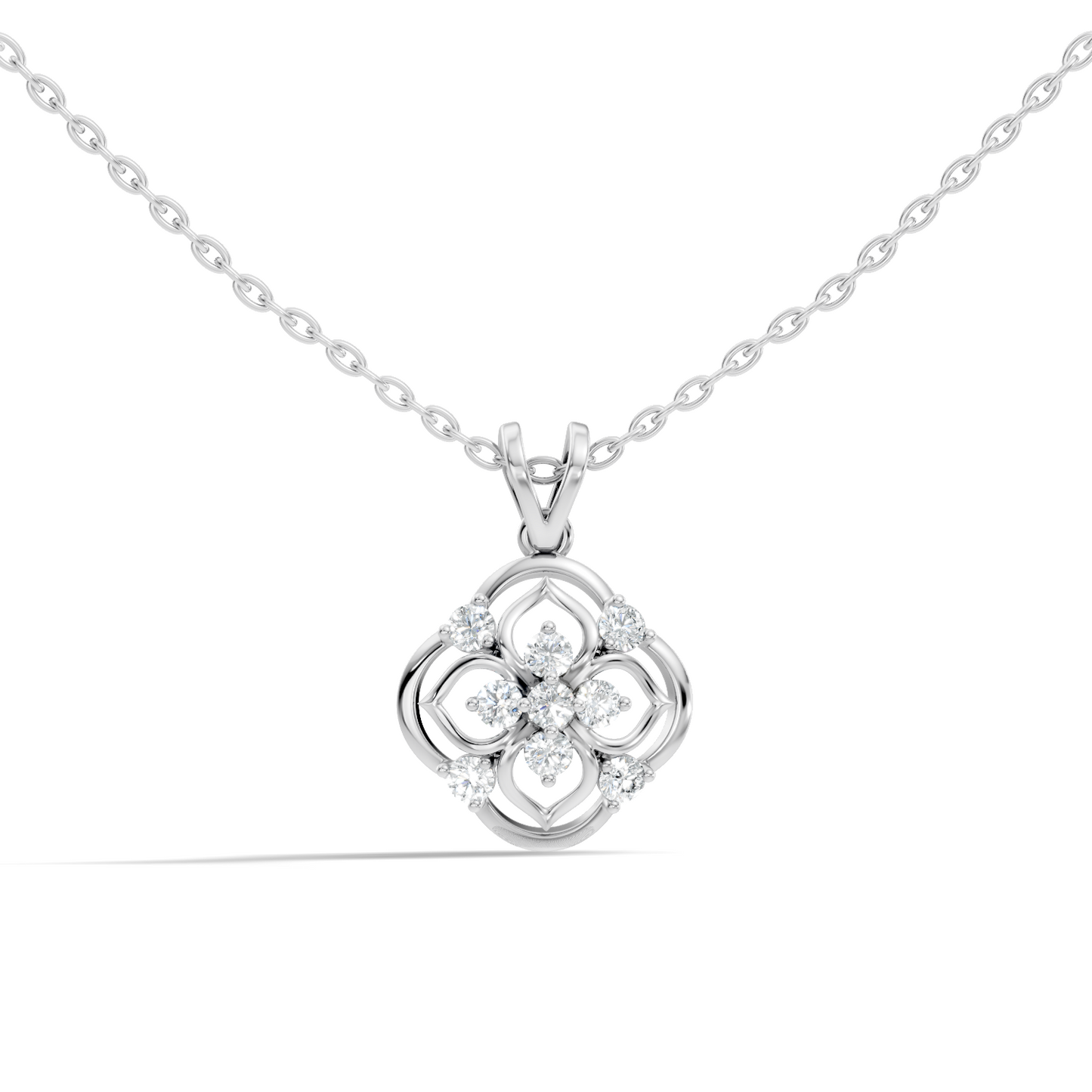 Ecofriendly Gift For Her Vintage Round Cut Diamond Pendant in 14K Gold